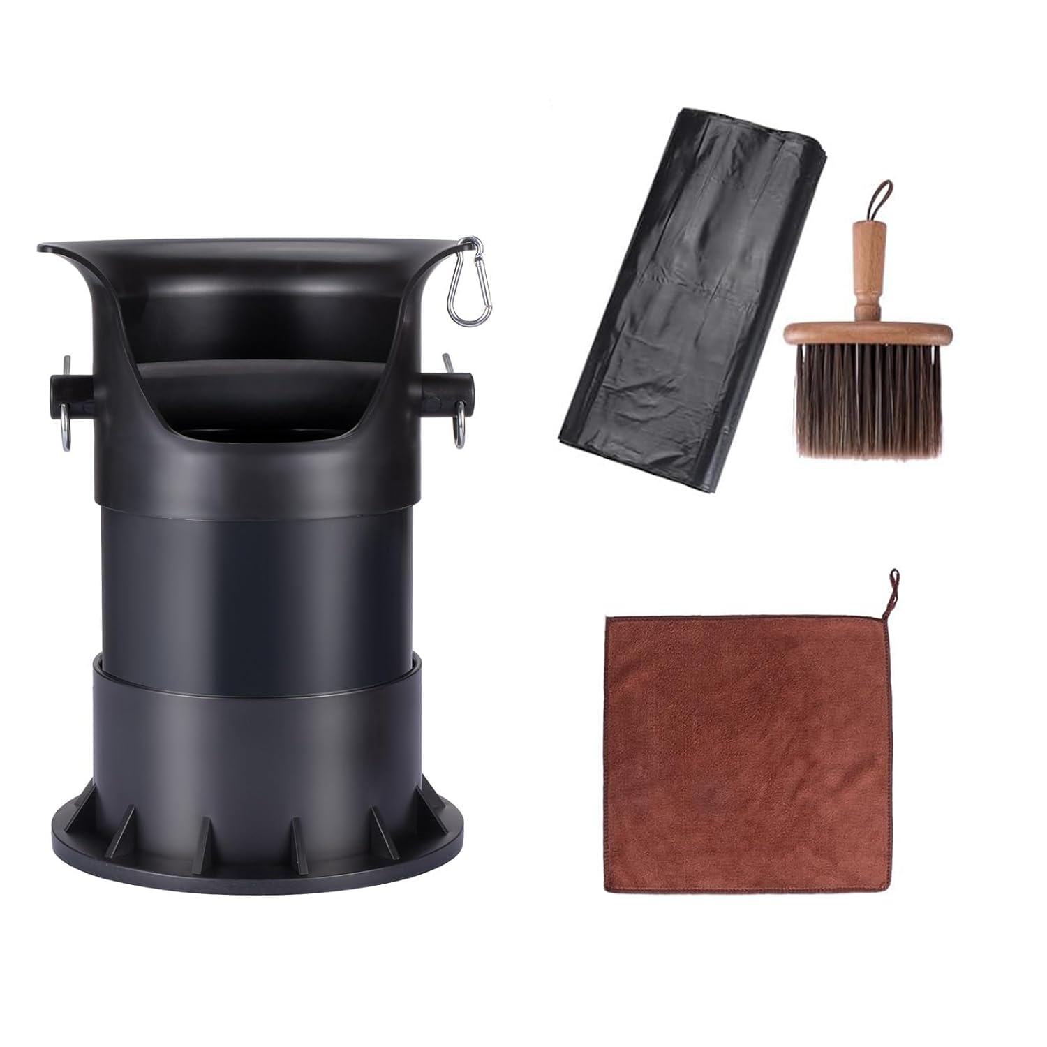 Boîte à café grand volume avec sacs et brosse pour vider le filtre