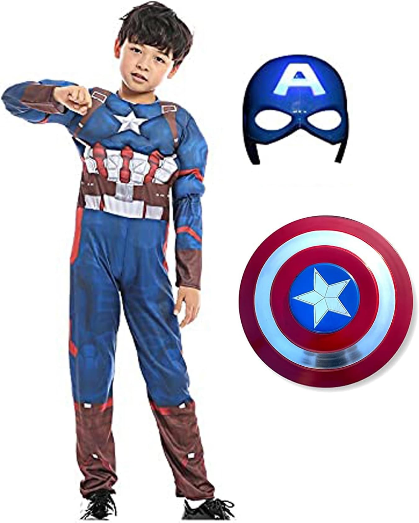FANY Kaptain America Costume for Kids| Kostume with Mask and Shield| 2-8 years kids