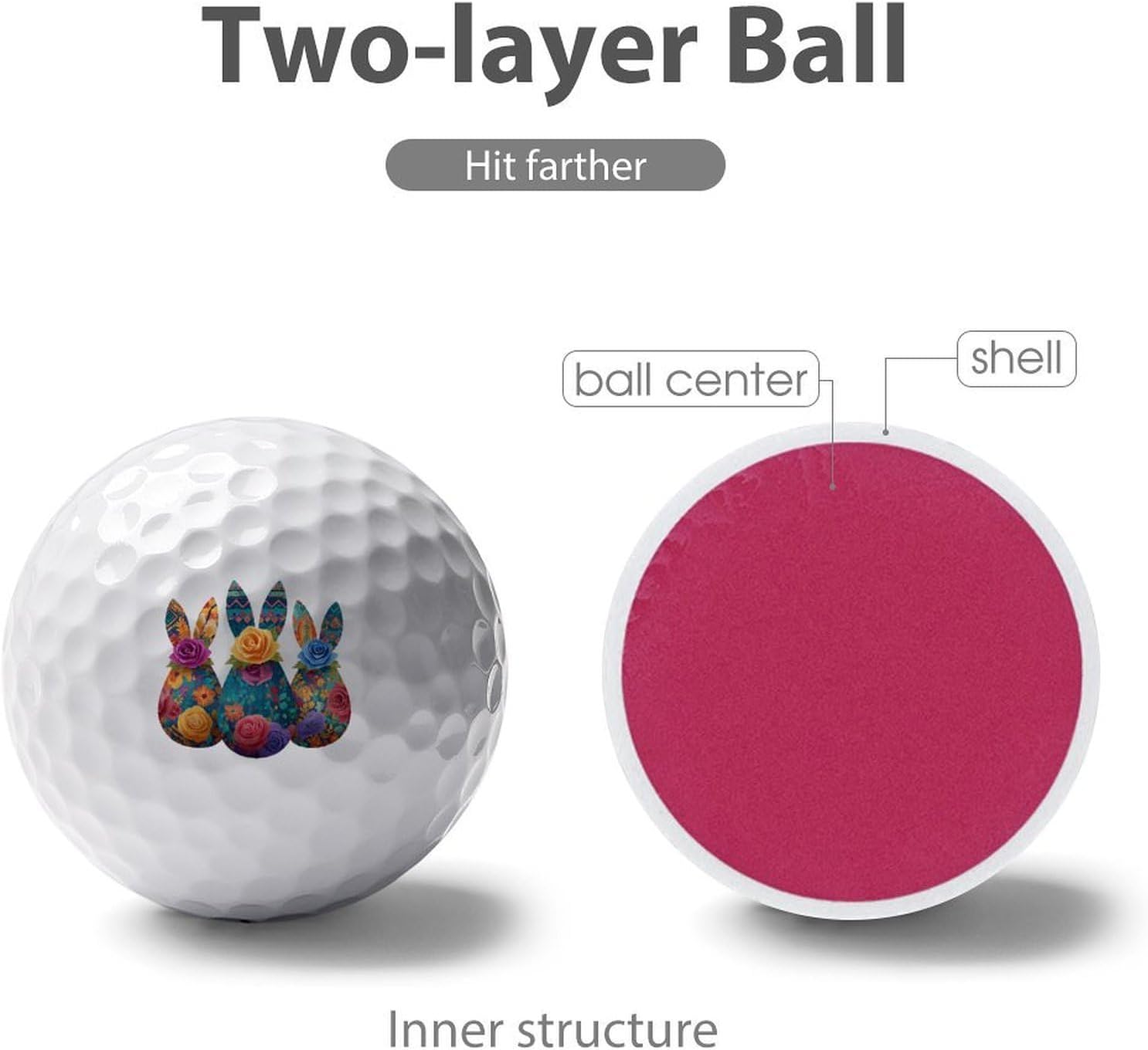 Easter Bunny Funny Golf Balls Novelty Golfer Gifts | Practice Balls,Golf Accessories