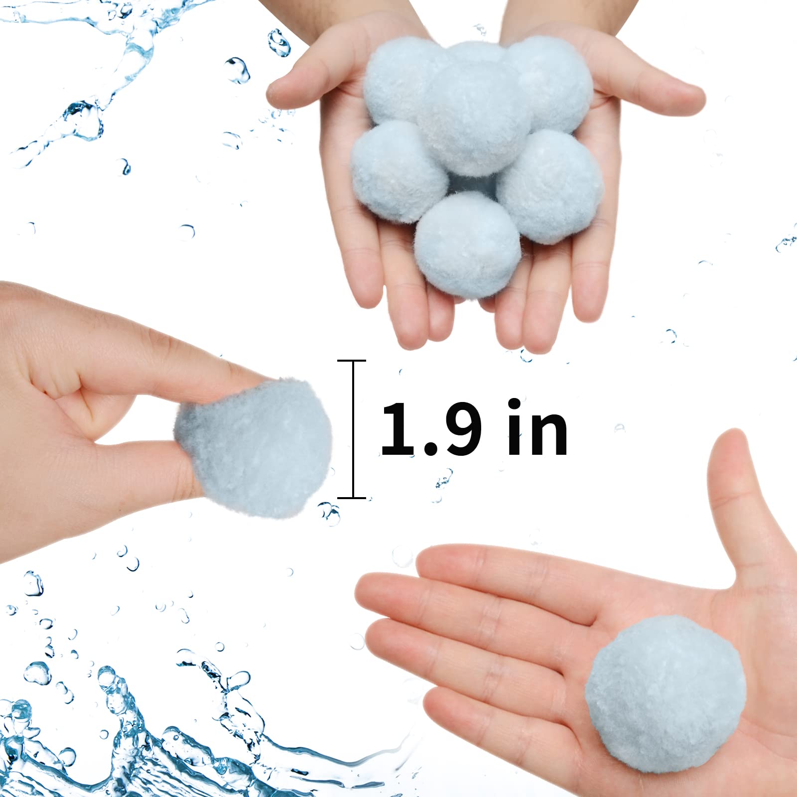 Vebebtter Balle Filtrante Piscine, 800g Boules De Filtre De Piscine Peut Remplacer 28.6 Kg Sable