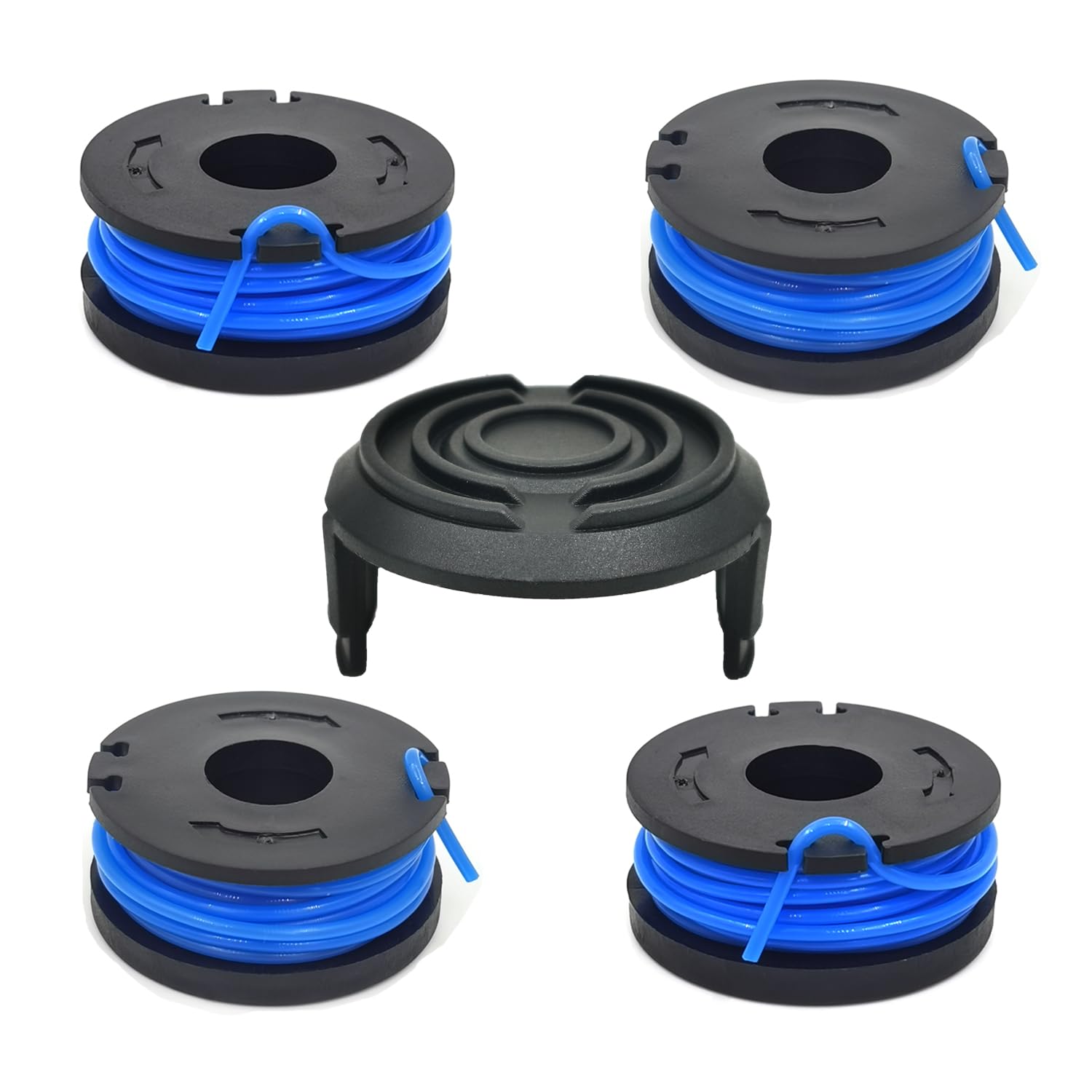 Replacement Weed Eater String Trimmer Line 0.065" 10FT for Harbor Freight Bauer 19115C-B 20V Cordless Weed Wacker String Trimmer,5 Pack (4-Line Spool + 1 Cap)