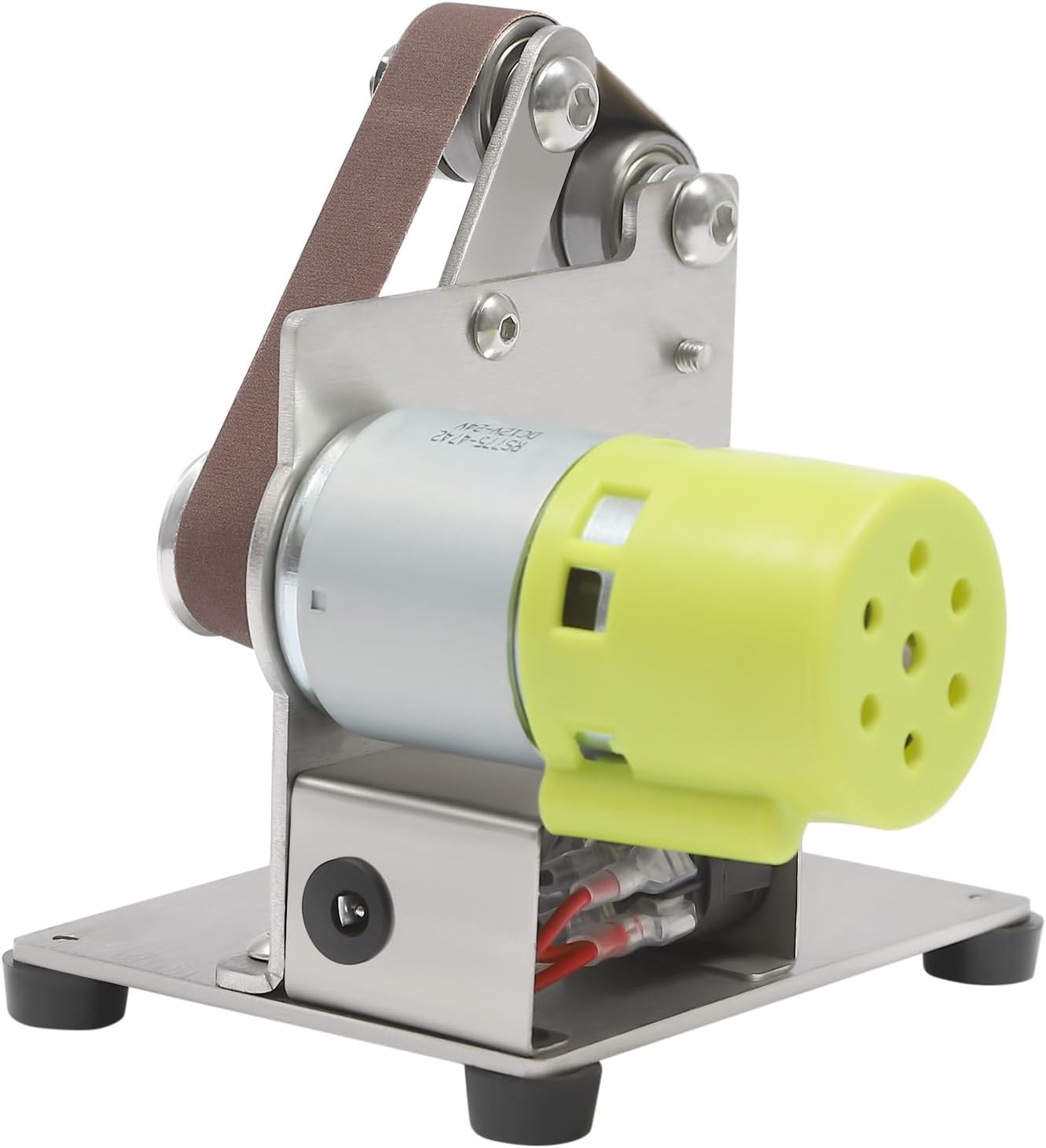 Mini Belt Grinder Attachment for Wood/Metal Polishing - Adjustable Angle, 7-Speed Sanding Belt Adapter & Grinding Tool