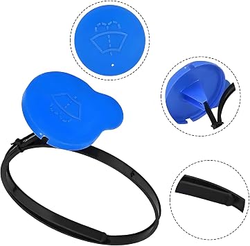 1Pcs Windscreen Washer Fluid Reservoir Cap compatible with Nissan Qashqai J10 J11 2007-2019 28913JD00A, Car Water Tank Bottle Cap,Blue(58mm)
