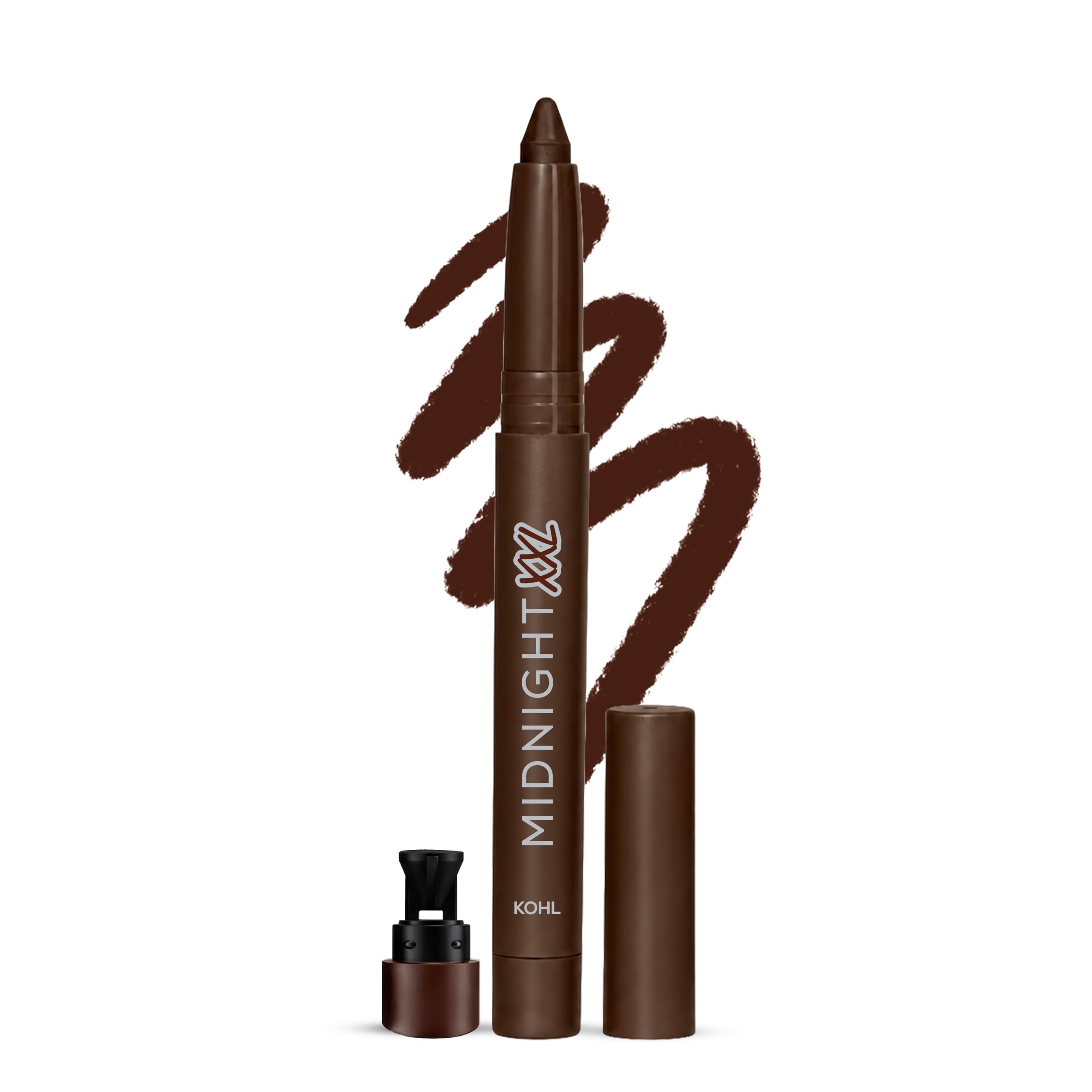 RENEE Midnight XXL Kohl With Sharpener | Waterproof, Smudge-proof & Long-Lasting Up To 24 Hours | Creamy Formula, Rich Pigment, Smooth & Precise Application - Brown | 1.5g-picture-10
