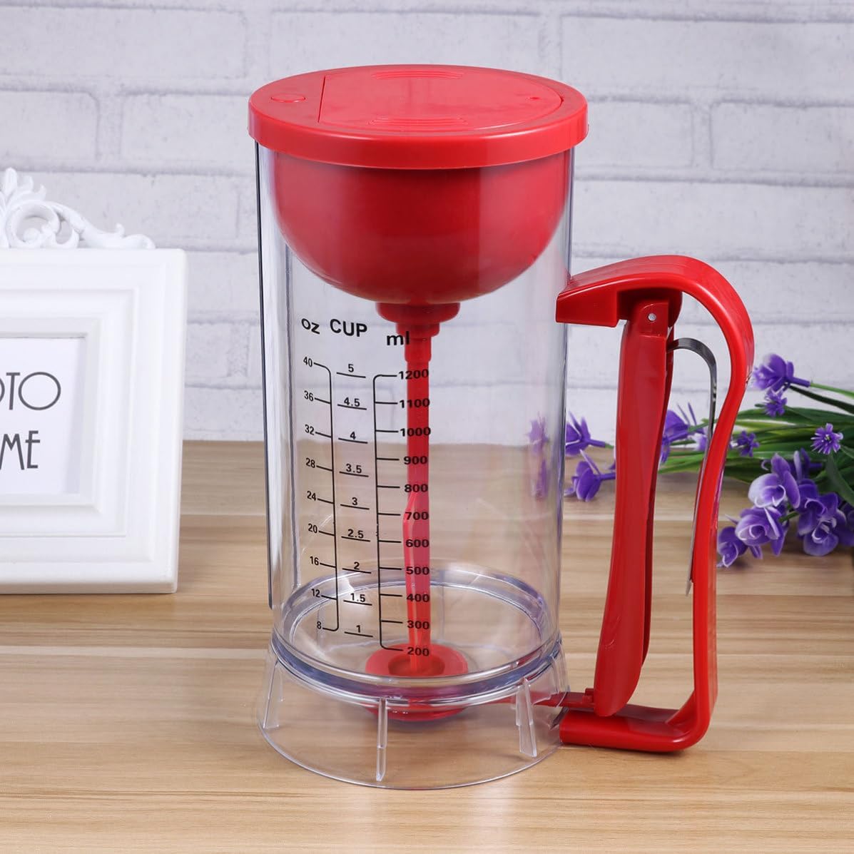 Electric Pancake Batter Dispenser with Ergonomic Handle and Button