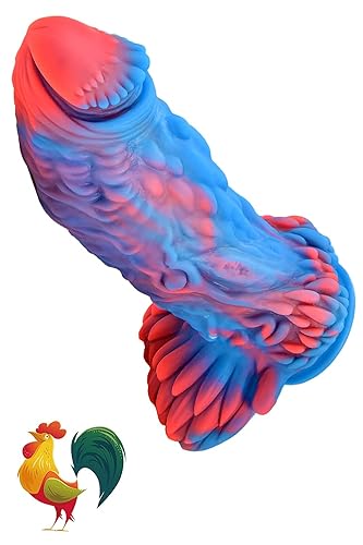 Animal Penis 7.2" Realistic Rooster Dildo Big Size Cock Anal Plugs Artificial Sex Toys with Anal Suction Cup Dildo,Ultra-Soft Suction Dildo for Women Men Gay Hands-Free Play Lifelike Large Adult Toys