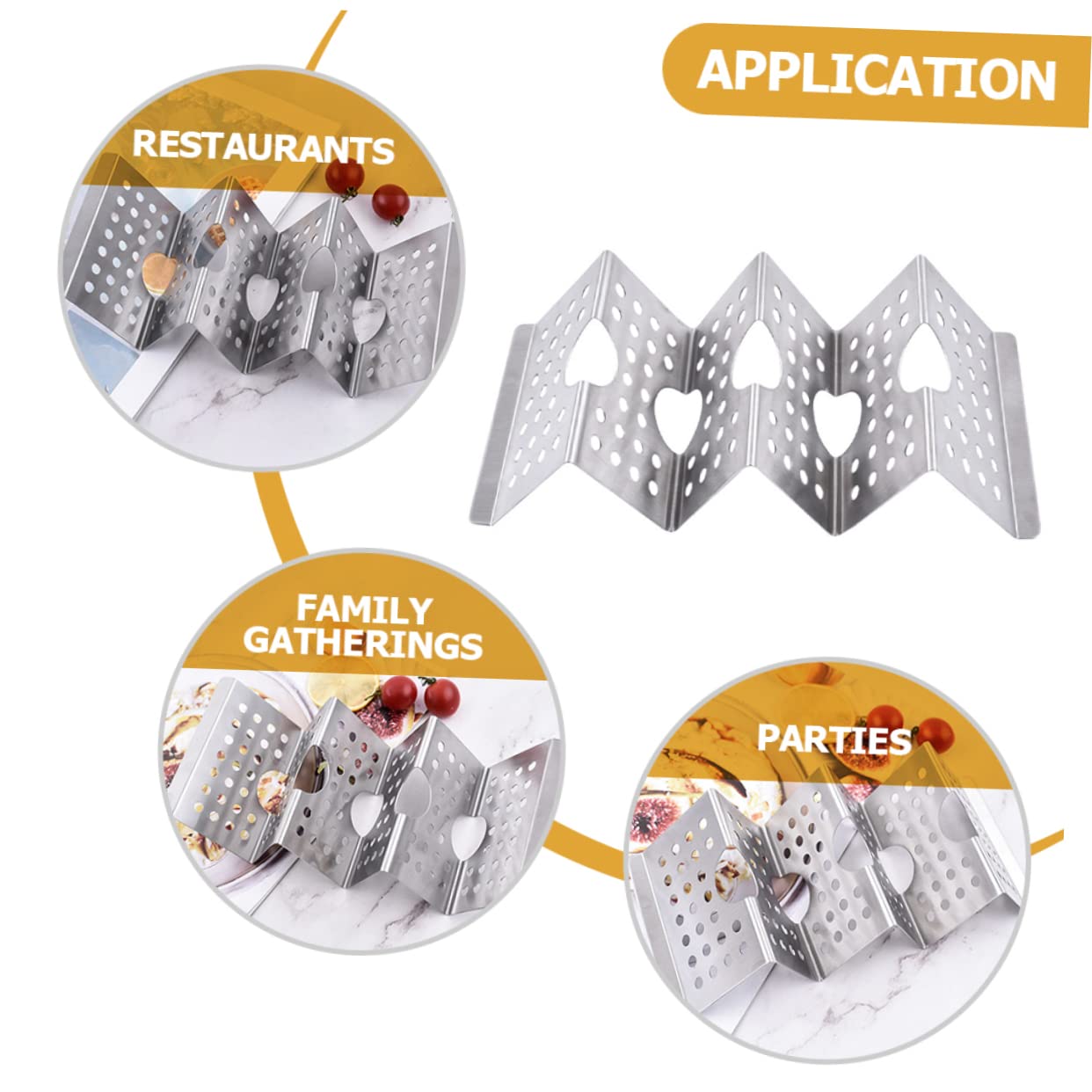 NAMOARLY Tortilla Stand Stainless Burritos Stand Tortilla Holder Stainless Taco Holder Taco Stands Tortilla Support Oven Tortilla Shaper Holds up to 3 Tacos Trays Silver Stainless Steel