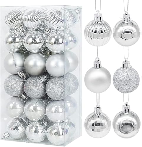 YONGSNOW Bola de plástico de 1.6 in, 36 unidades, adorno de árbol de Navidad, decoraciones de Navidad para el hogar, decoración de Año Nuevo, bolas