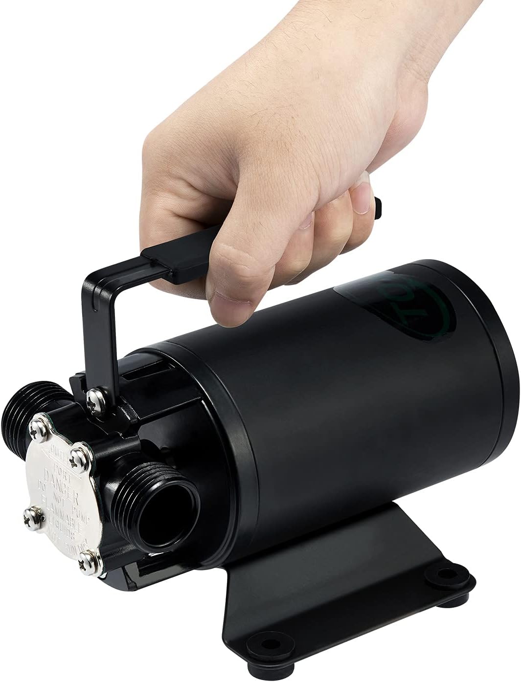 12V Water Transfer Pump 330GPH Self-Priming Pump, Portable Electric Utility Sump Pump with Suction Hose Attachment Black