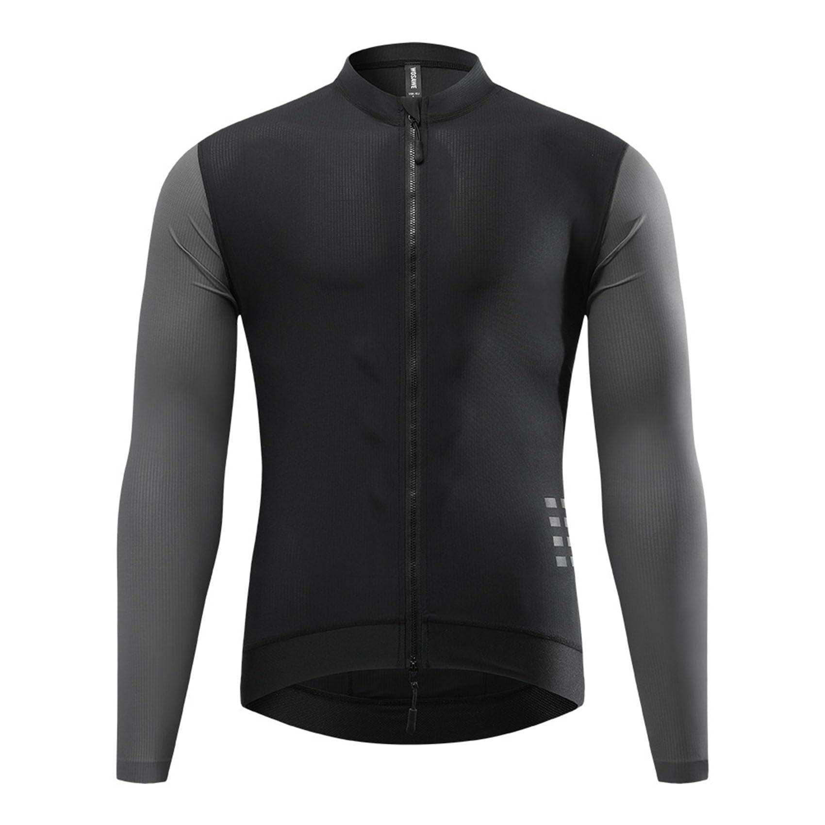 Męskie koszulki rowerowe Topy Rowerowe koszulki rowerowe długim rękawem Lekka oddychająca zapinana na zamek kurtka jeździecka Fajna bluza Ubrania do biegania,Grey-ASIA4XL/EUR3XL