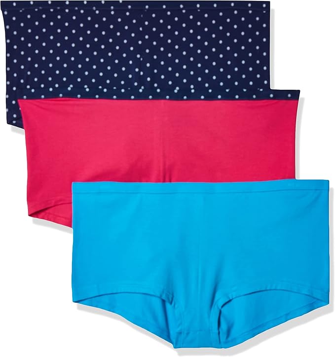 Hanes Women's 3 Pack Comfortsoft Cotton Stretch Boy Brief, Assorted,5