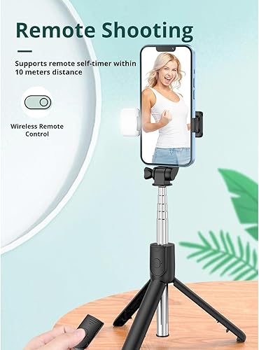 Miniatura 2 de Estabilizador de cardán Selfie, barra de selfie plegable portátil con control remoto, trípode de 3 ejes estabilizador de mano para teléfonos