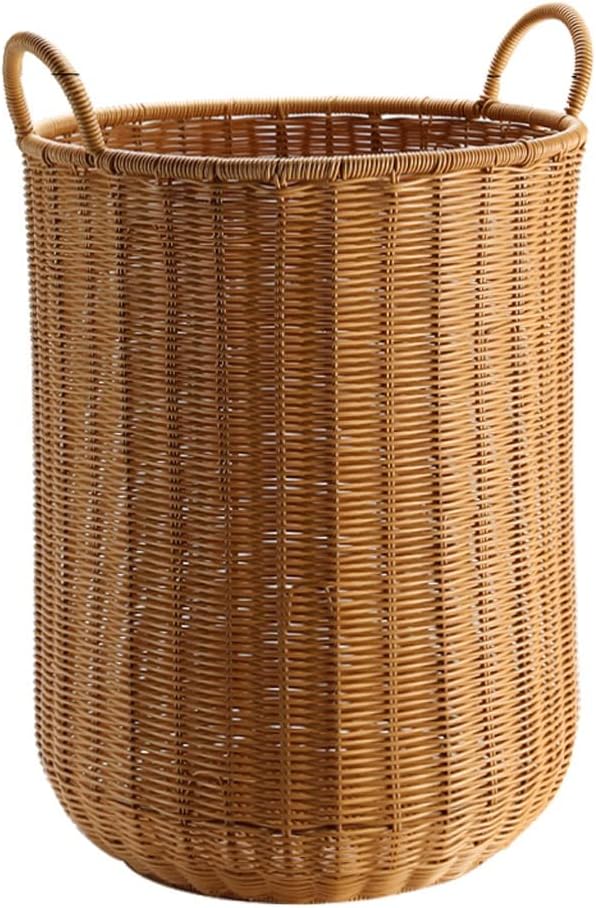 Dirty Clothes Basket Imitation Rattan Dirty Clothes Basket Hotel Bathroom Laundry Basket Dirty Clothes Storage Basket (Braun 30 * 44cm)