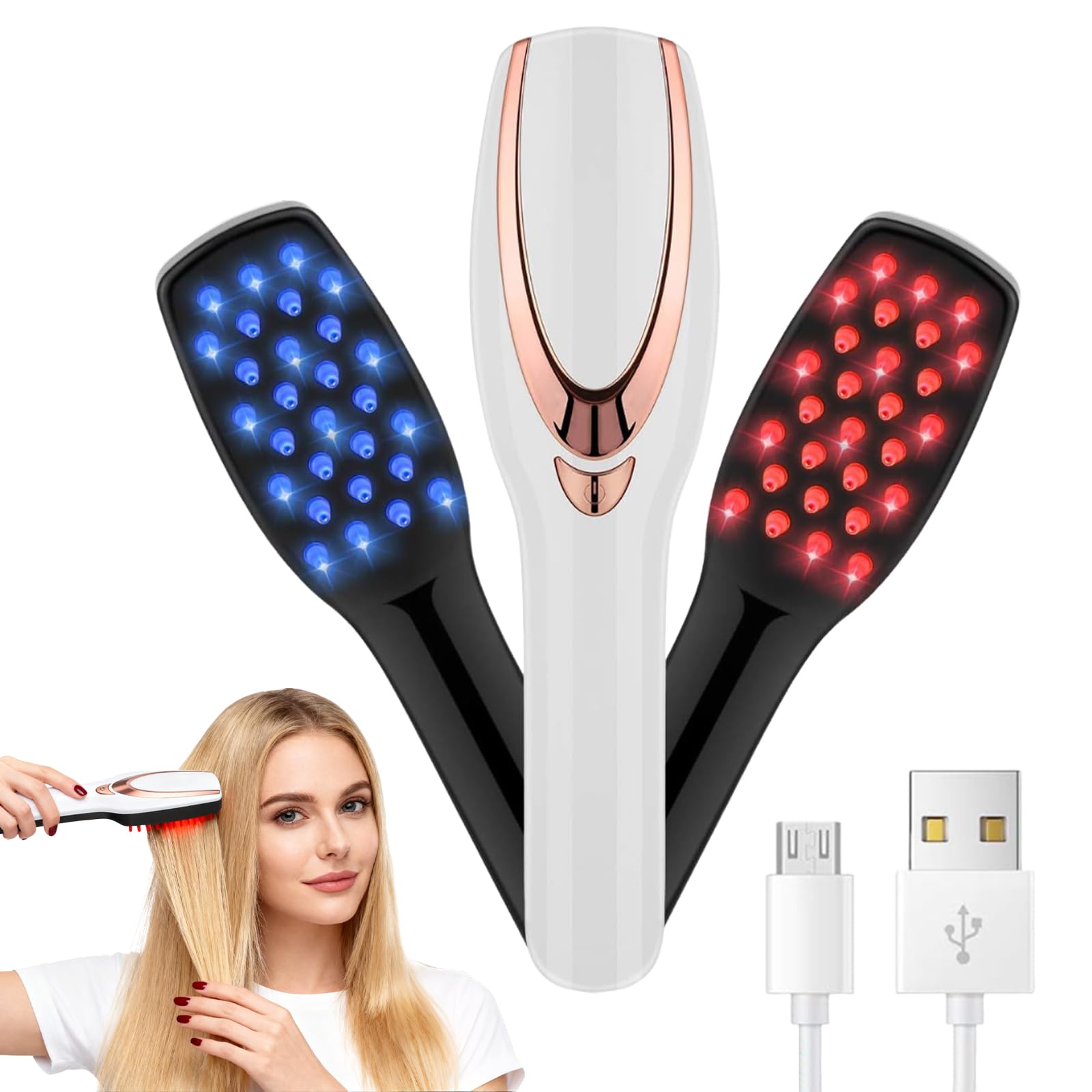 Cepillo de masaje eléctrico para el cuero cabelludo, crecimiento del cabello, vibración, peine de masaje para el cuero cabelludo, masaje de cabeza para relajación y alivio del estrés