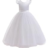 Glamulice Flower Girls Satin Tulle Bridesmaid Dress Long A Line Wedding Birthday Pageant Party Dresses