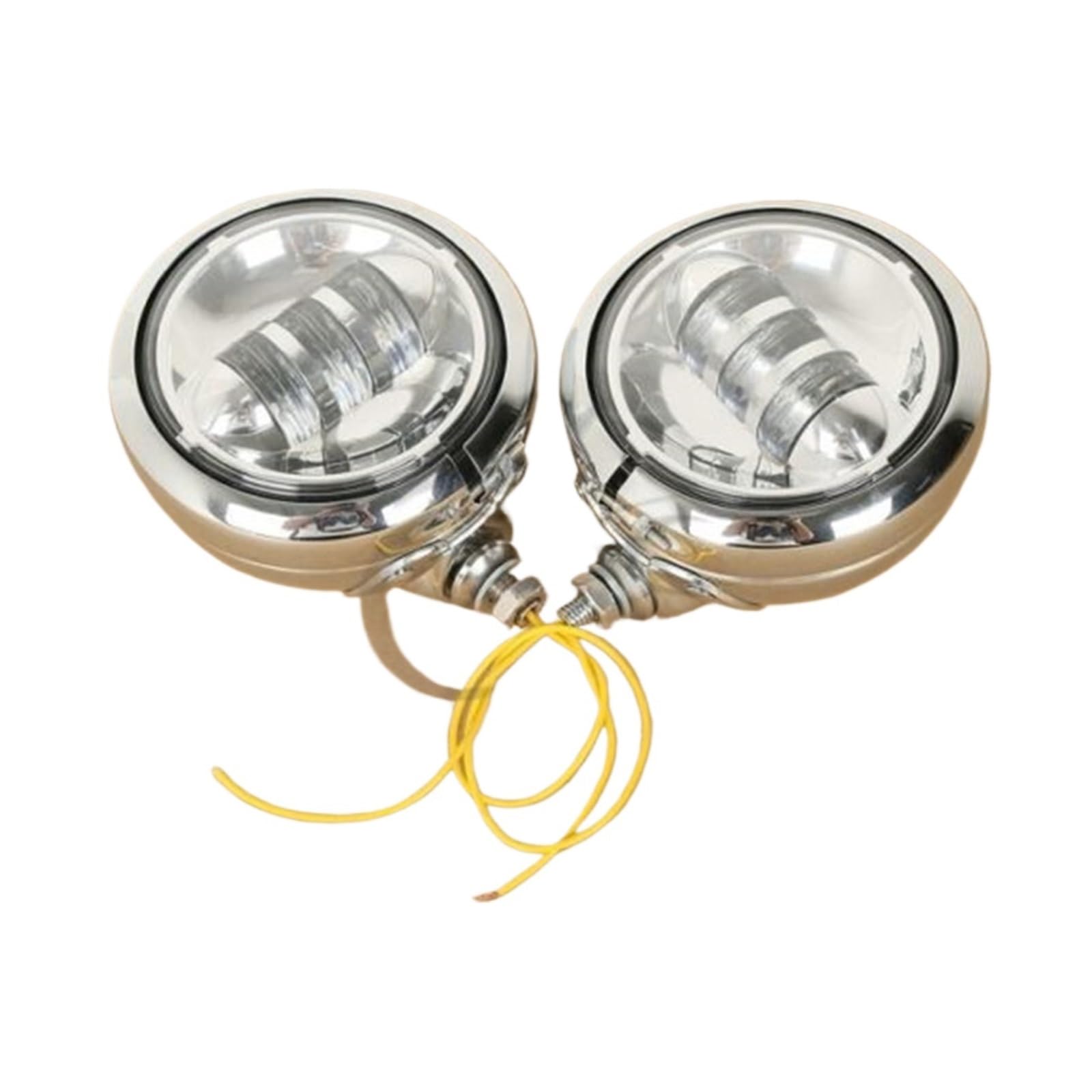 4.5 Fog Passing Lights W/Housing Bucket Compatible with Harley Touring Electra Glide FLHT FLHT Motorcycle(Chrome)