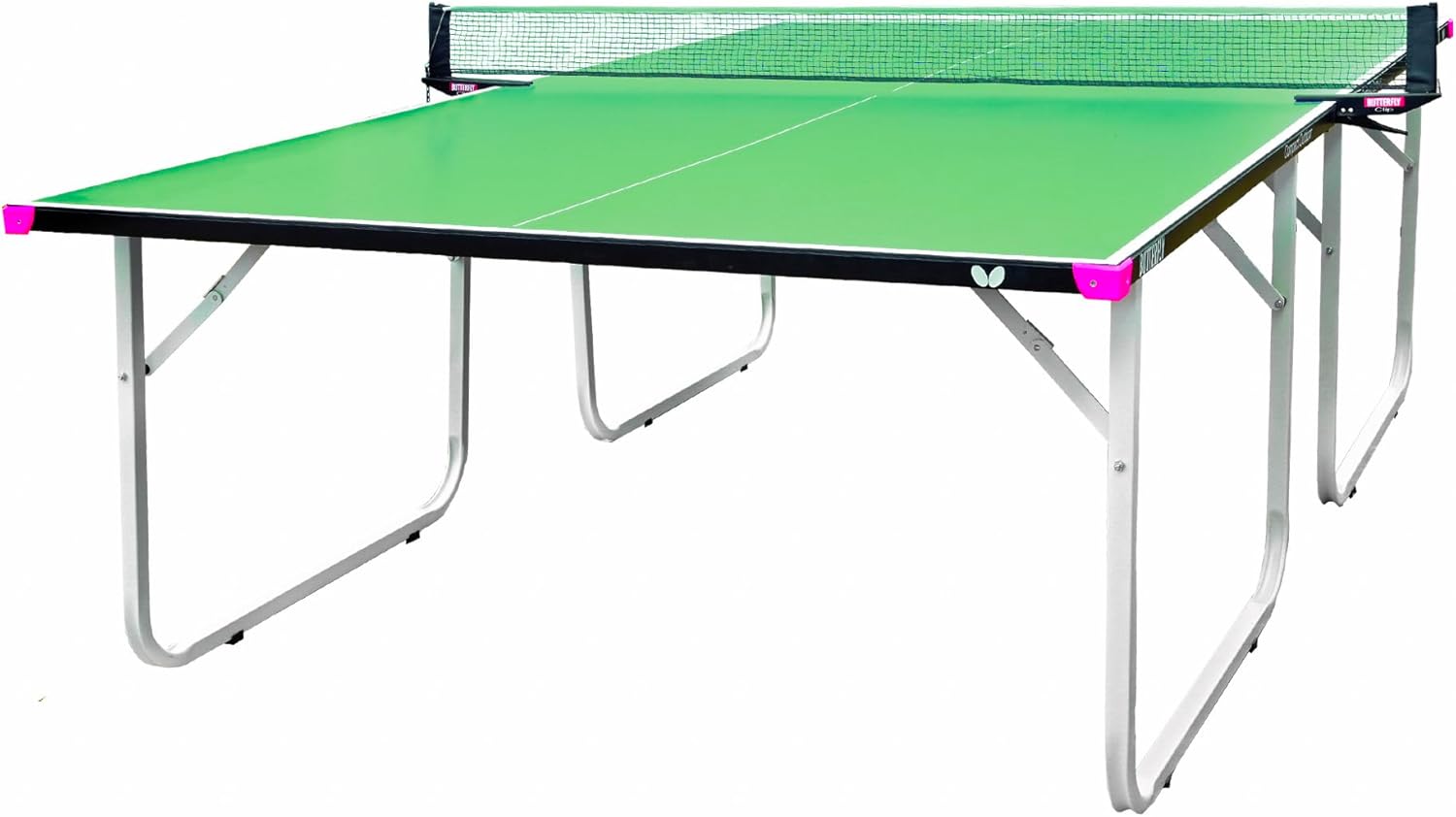 Butterfly Compact Outdoor Ping Pong Table - Thick Outdoor Table Tennis Table - All-Weather Removable Ping Pong Net Included - Ships Assembled - Folds and Rolls for Easy Transport