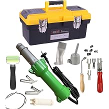 1600W Plastic Hot Air Welding Gun Complete Tool Set Hand Torch Welder Gun with Bottom Butterfly Repair Welding Kit Carry Bag with LED Lighting
