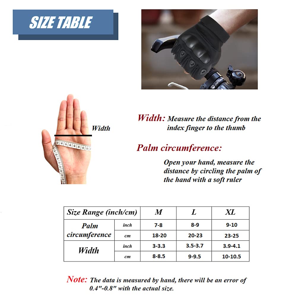 HYCOPROT Guanti Tattici Senza Dita, Guanti Militari all'aperto Leggeri Traspiranti Protettivi Sulle Nocche per Tiro, Caccia, Motociclismo, Arrampicata (L, Nero)