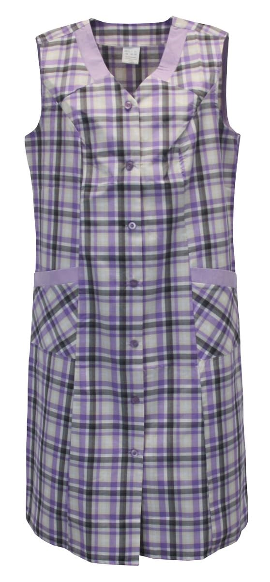Schuerzenfabrik Blouse boutonnée pour femme en tissu mélangé à carreaux sans manches Tablier de cuisine Tablier Taille 46 Design : design 7
