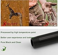 Vista 3 de GeilSpace Tubo de metal negro precortado de 1 x 24 pulgadas, acero industrial que se adapta a tubos y accesorios roscados negros estándar de una
