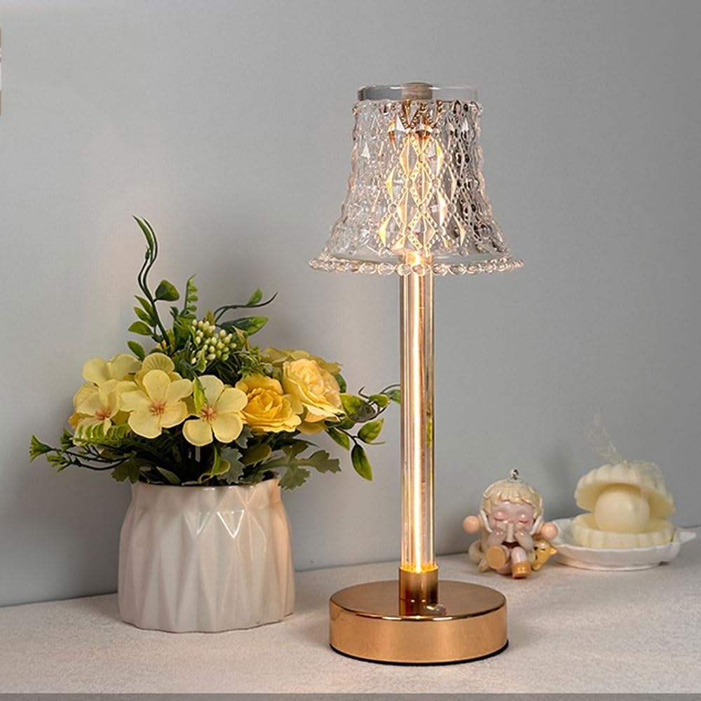 Lampka biurkowa Dekoracja stołu Lampa nocna Nowoczesna Minimalistyczna Kreatywna Kryształowa Sypialnia Atmosfera Lampka nocna