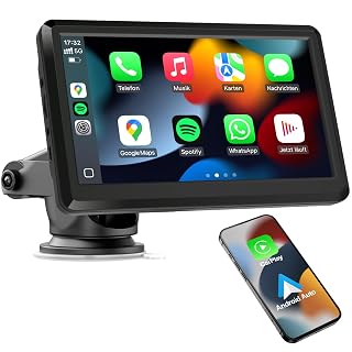 Wireless CarPlay Display, Tragbare Autoradio Bluetooth mit Android Auto - Amazon product rated Grade A