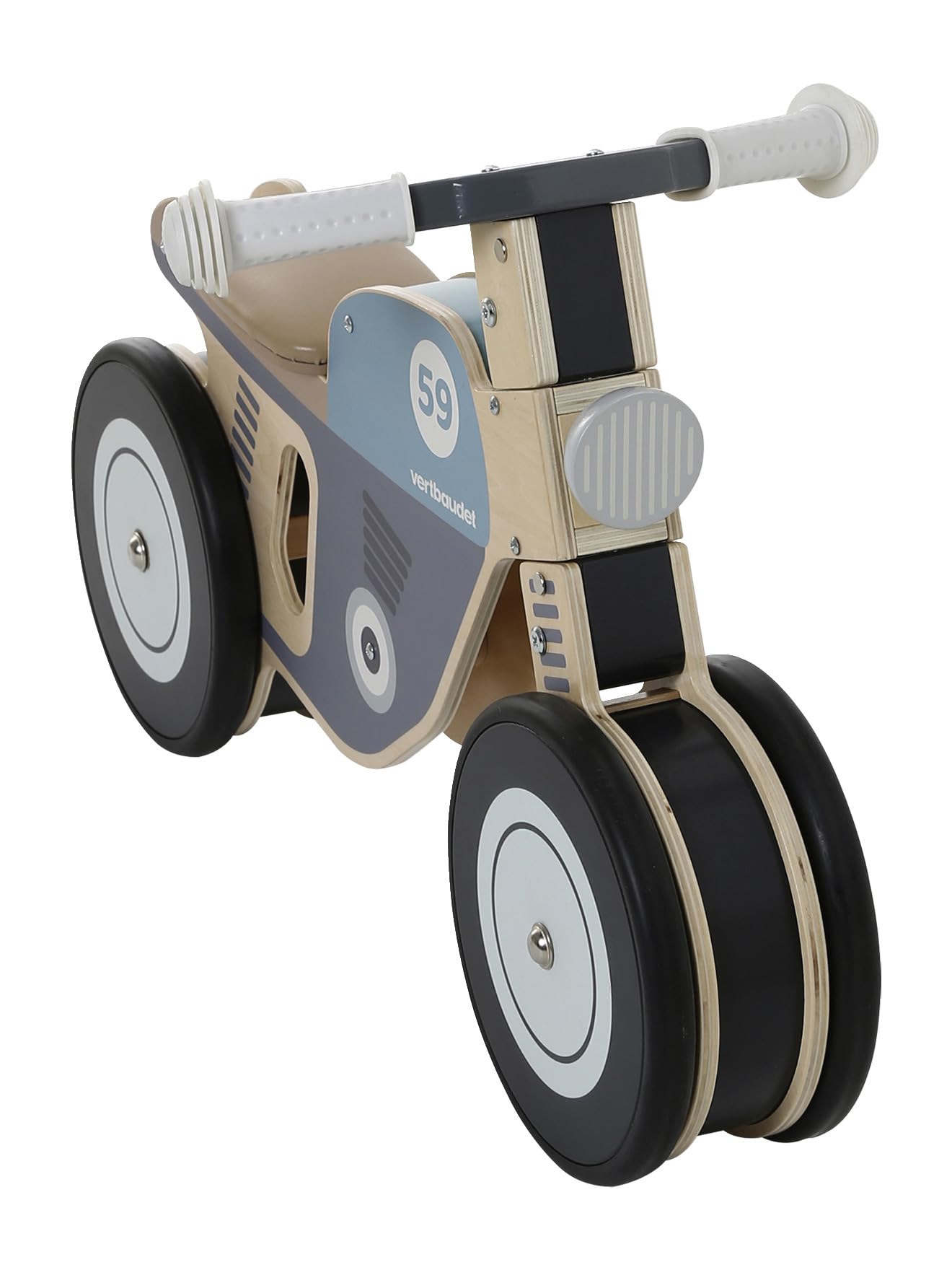 VERTBAUDET Porteur Moto Coordination Bébé Bois FSC bleu TU