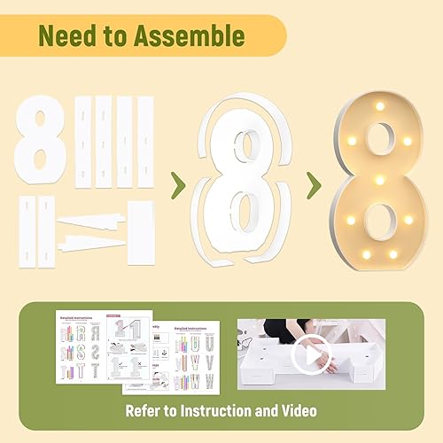 Miniatura 95 de Mixifox Letras V de marquesina de 3 pies, letras grandes iluminadas de 3 pies de alto con luces, letra de bebé grande para baby shower, boda