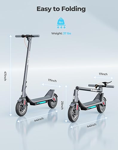 Miniatura 8 de Patinete eléctrico, scooter eléctrico para adultos de 500 W, 31 millas de largo alcance, neumáticos sin cámara de 10 pulgadas, scooter E de 15.5 mph