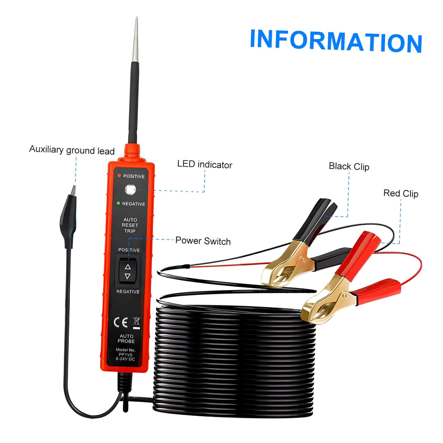 Healifty Automotive Circuit Tester Dc Multifunctional Electrical System Tool for Cars Trucks Motorcycles with Accurate Voltage Detection and Construction
