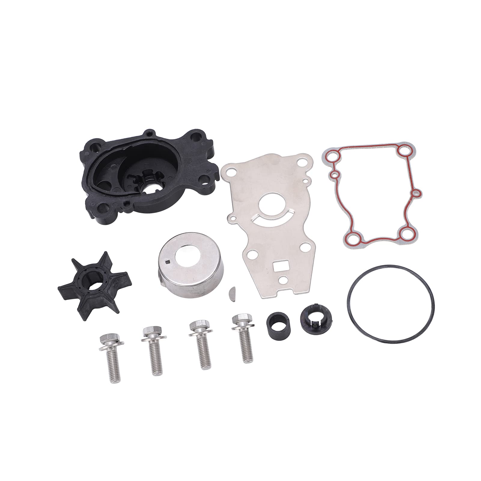 Kit di riparazione per pompa dell'acqua Set di guarnizioni di ricambio per girante in plastica ABS ad alte prestazioni in acciaio inossidabile per motore fuoribordo 25 40 2