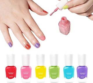 Nagellack För Barn 6 Styck Torkande Avskalbar Nagelbandsolja | Gel Nagellack För Fingrar för Barn Tonåringar Fest Hemmasalong Bröllop Resa Dejting Pendling Nybörjare Avancerade