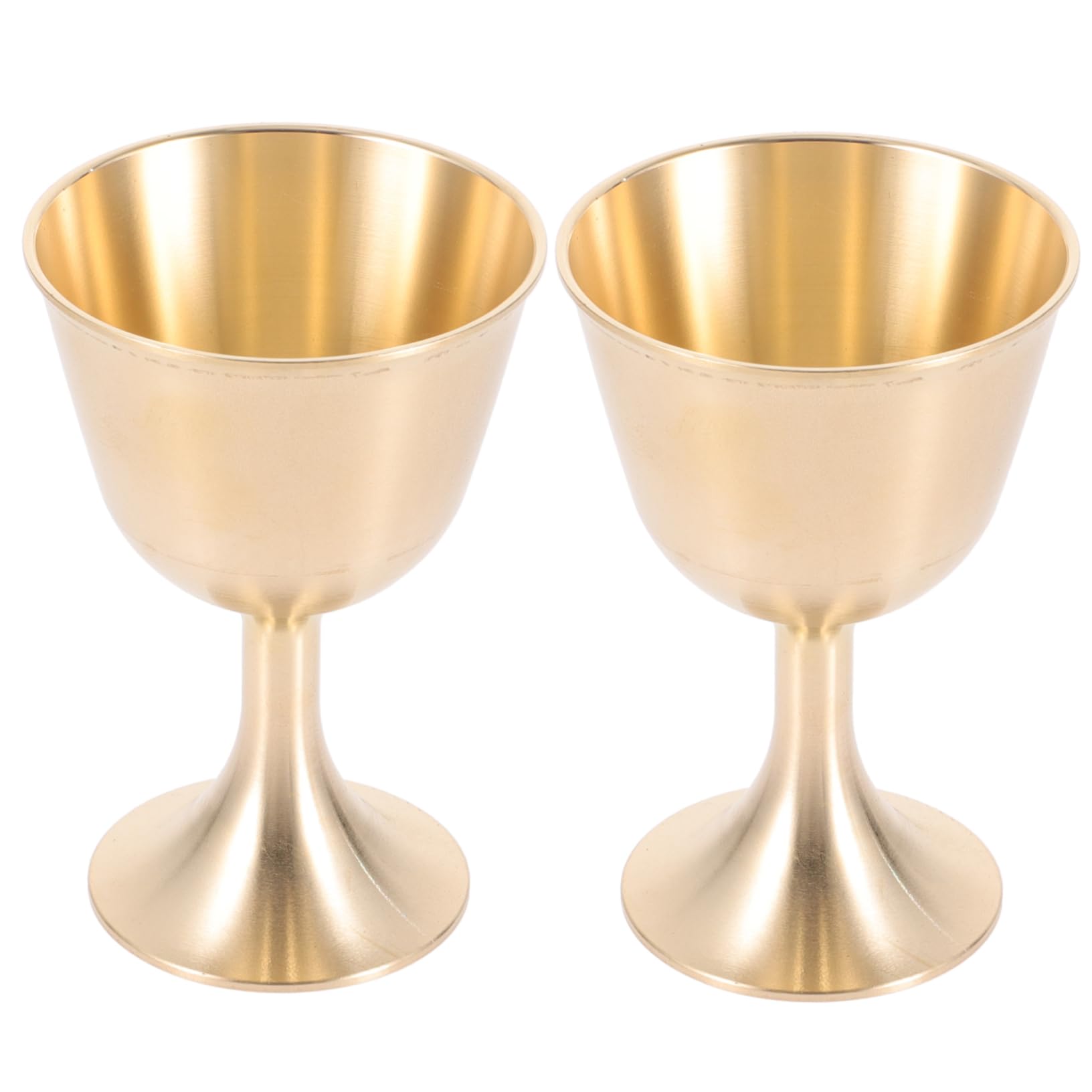 BEBEMOKO 2pcs Brass Wine Glass Wine Vintage Decorative Communion Goblet Pure Copper Cups Delicate Sacrifice Cup Travel Mug Mugs Goblets Golden Copper Brass