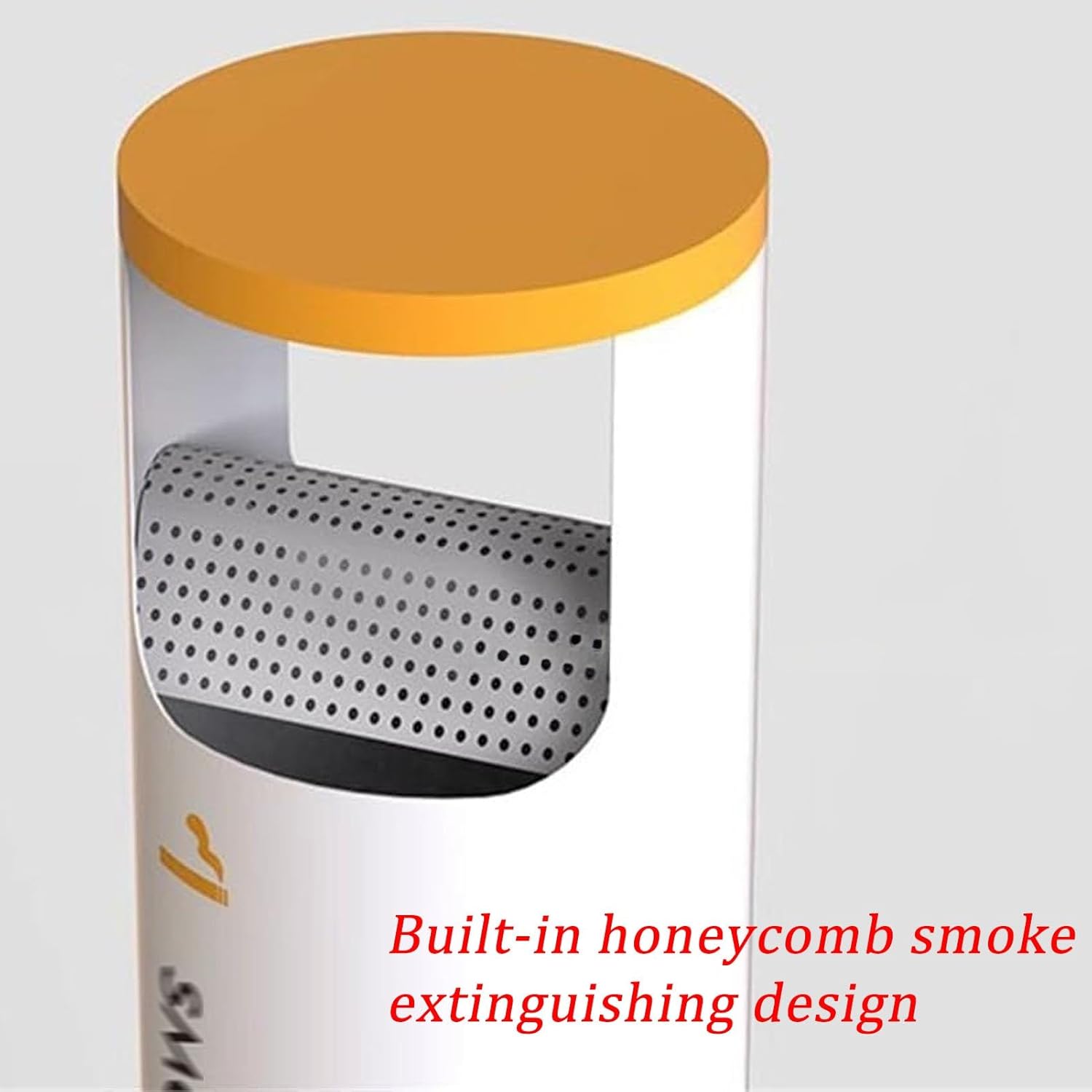 JKGHK Standing Ashtray, Stainless Steel Cigarette Butt Disposal, Ashtray Trash Can Outdoor Standing Ash Pillar, Cigarette Ashtrays Container for Backyard, Commercial Areas(Gray)