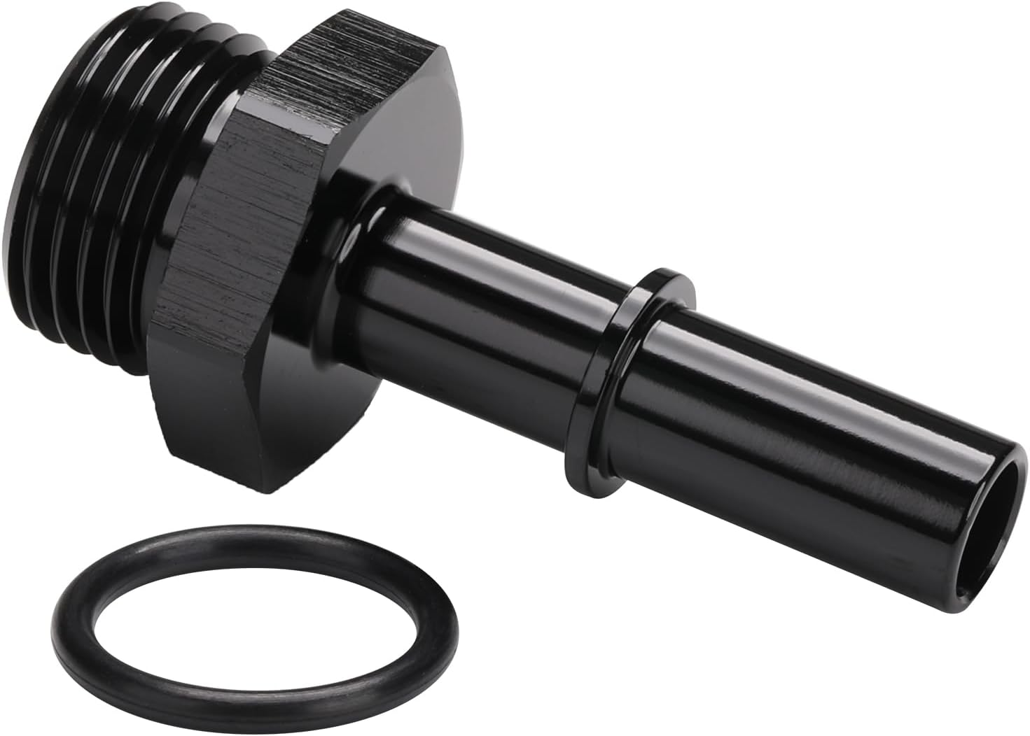 8AN -8 ORB Male to 3/8" SAE Quick Disconnect Connect Male Push On EFI Fuel Fitting Adapter Straight Aluminum Black