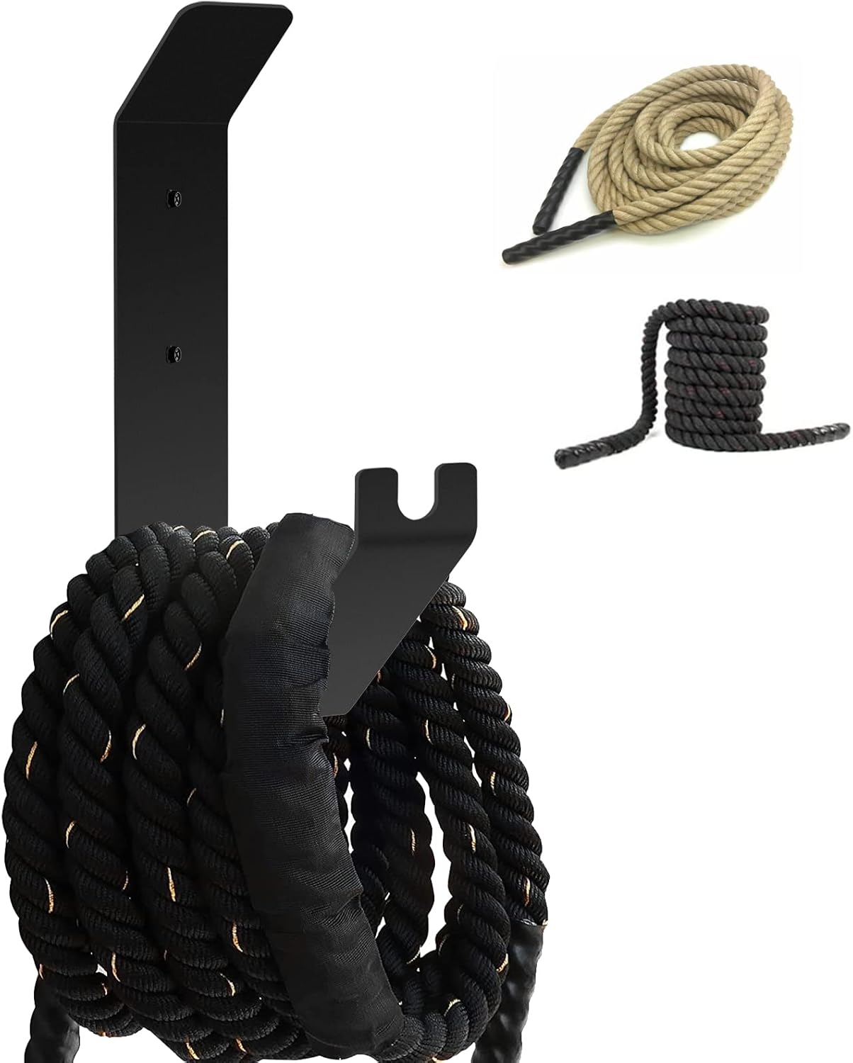 Rope Rack Organizer Battle Ropes Storage Hook Anchor Station Hanger Wall Mount Jump Rope Hanger for Exercise Rope Home Commercial Gym Hook Workout Storage Shelf Hose Hanger Holder kit