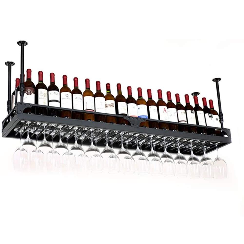 Range-bouteilles de plafond pour créer un espace bar chic et convivial dans votre cuisine