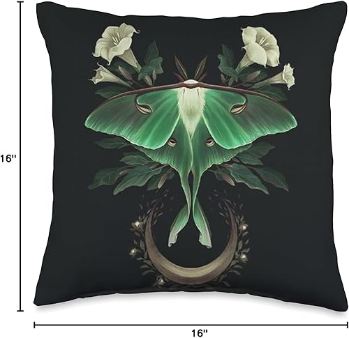 Miniatura 4 de Aesthetic Celestial Luna Moth Moon Butterfly Almohada de tiro 16x16, multicolor