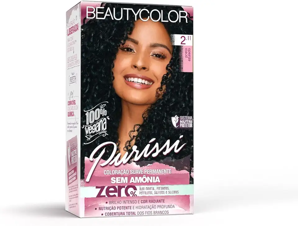 Coloração Kit BEAUTYCOLOR Puríssi Sem Amônia - 2.11 Preto Azulado