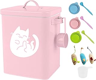 ZWMBYN Contenedor de almacenamiento de alimentos para perros y gatos de 6 L, lindos recipientes de almacenamiento de alime...