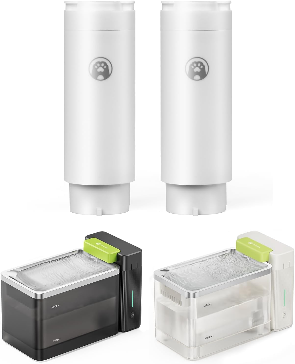 Amicura A3 Lite - Confezione da 2 cartucce filtranti ultra filtranti, membrana in fibra cava da 0,01 micron, compatibile con fontana per gatti, filtrazione ad alta efficienza di batteri e impurità