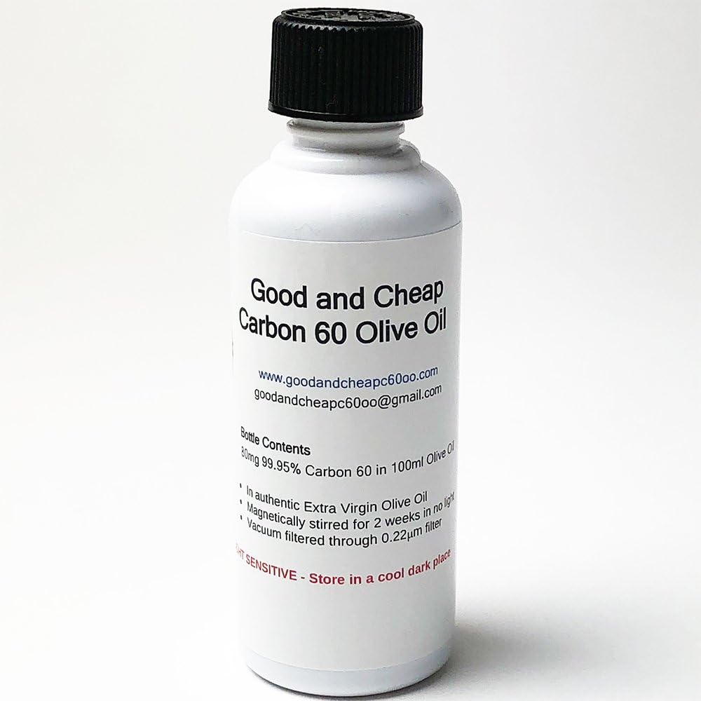 Good and Cheap Carbon 60 Olive Oil - 100ml - Strongest C60 Oil Available - 90 Milligram/100 Milliliter 99.95 Solvent-Free C60oo Lipofullerene …