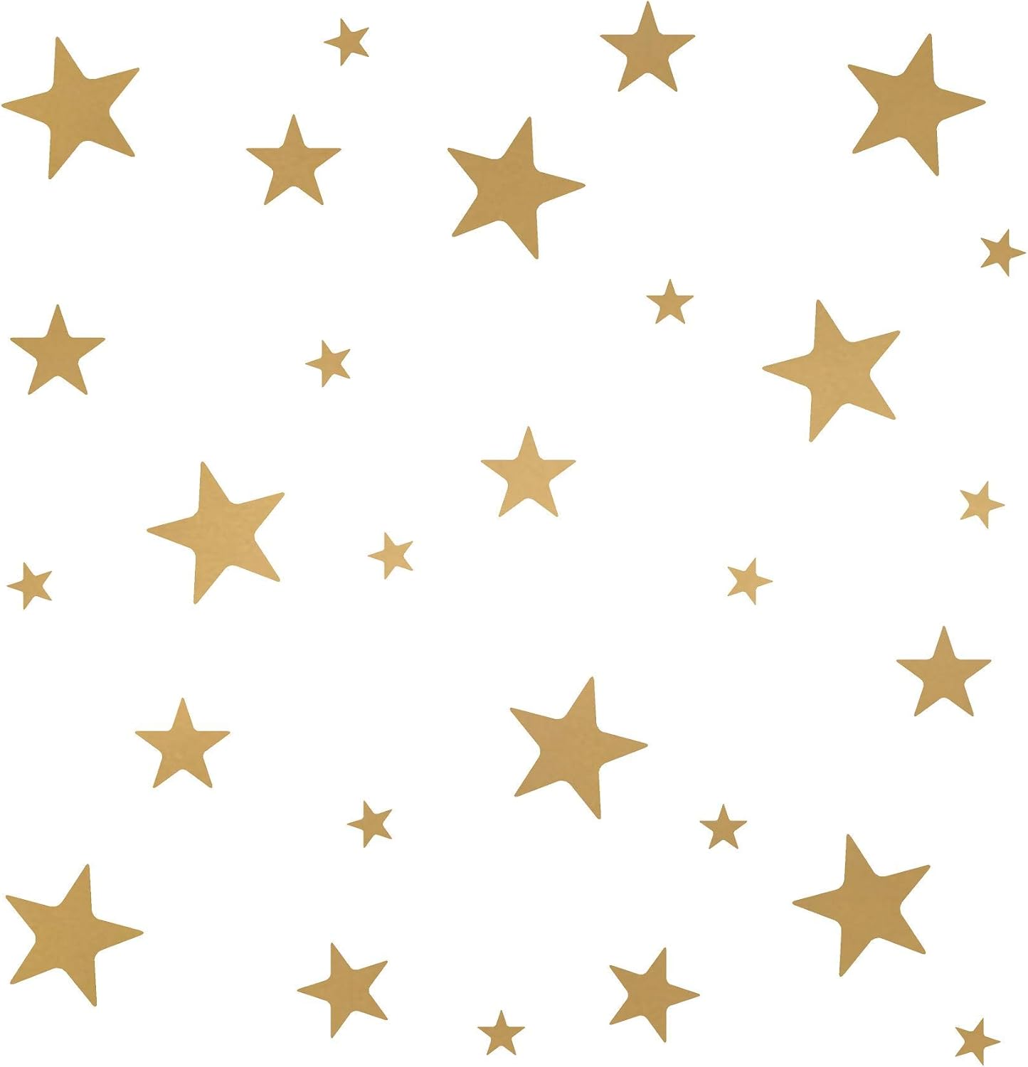 Stars Assorted Self Adhesive Wall Pattern Stickers (Set of 108, Metallic Gold)