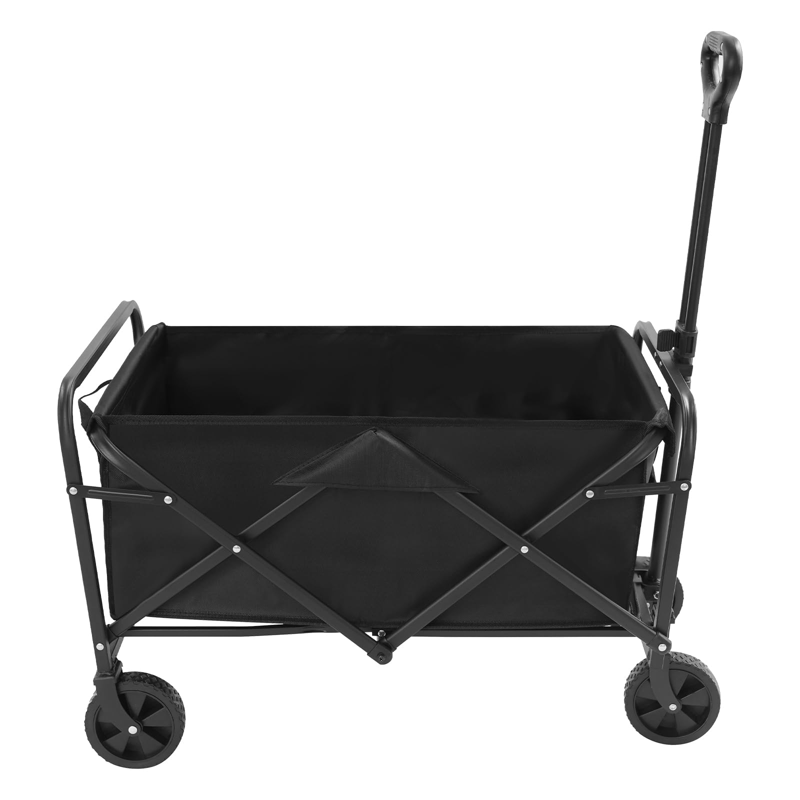Carro de mano plegable pequeño carrito de mano ruedas todoterreno con mango ajustable, antideslumbrante con protección UV, carrito de playa para playa, jardín, camping, compras