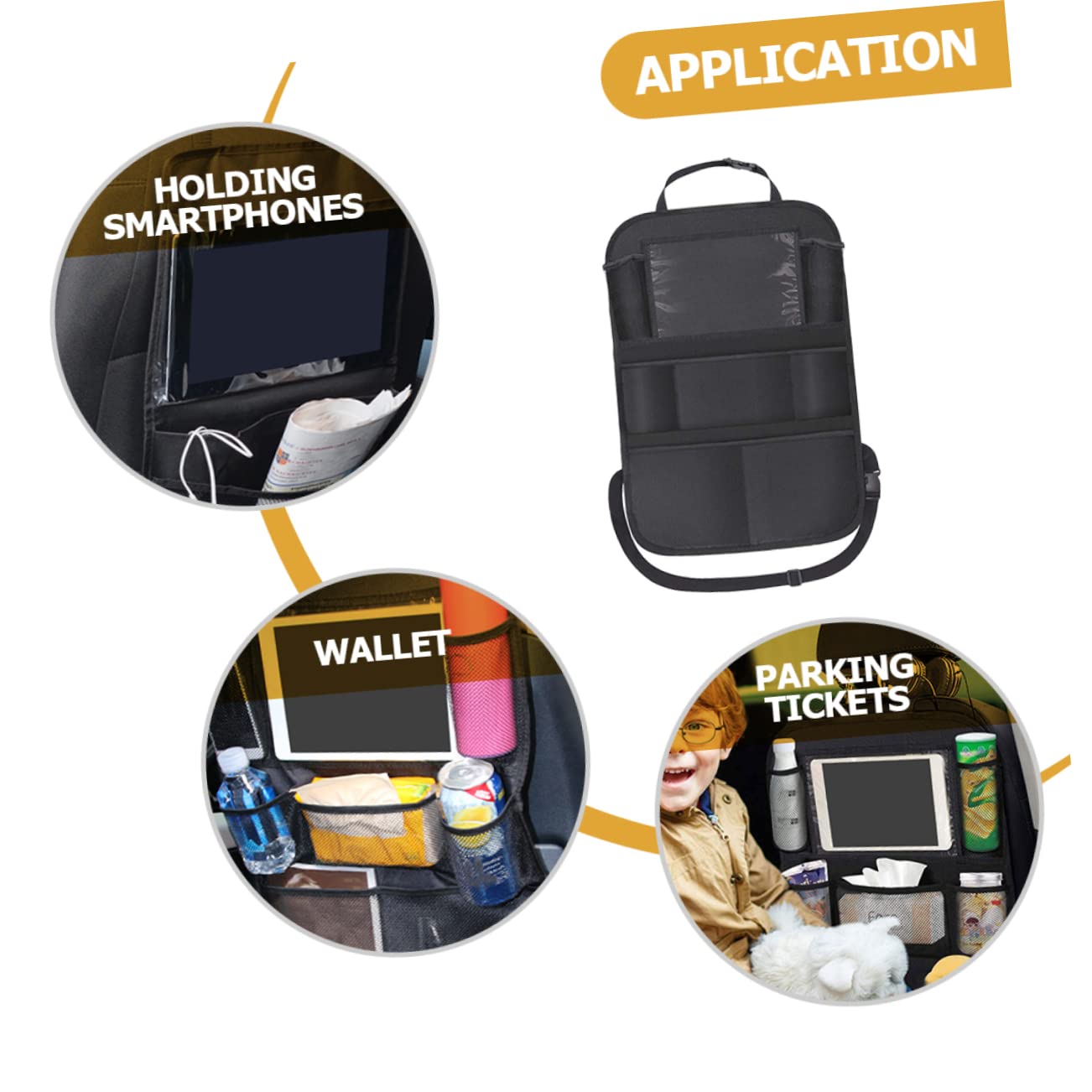 Mikinona Organizer per Seggiolino Auto Sedile Posteriore 2 Pezzi Multi-tasca Pieghevole per Smartphone Portafogli e Accessori Organizer per Auto Borse da Viaggio
