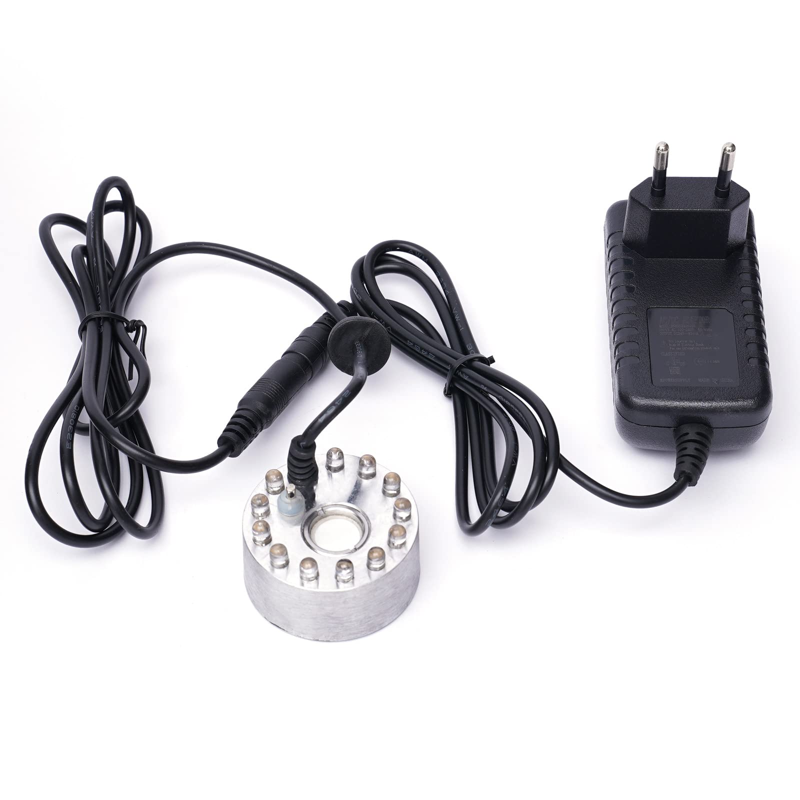 Fuente de mesa de cascada, 220 V, resina con luz LED, pequeña fuente de agua rocosa para interior con lámpara LED, efecto atomizador, 25 x 15 x 27 cm