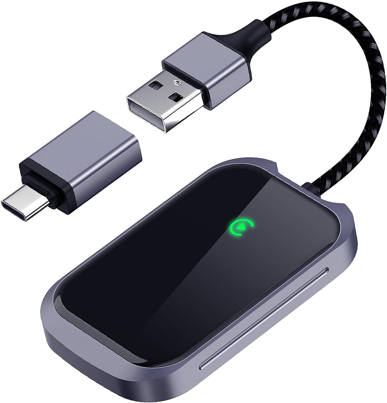 Wireless CarPlay Adapter for Apple, Convert Wired CarPlay to Wireless Control Dongle, Play No Latency for Cars & Apple iPhone from 2015 Easy Setup from iOS 10+ to Screen