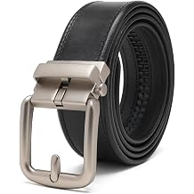 Fabio Valenti Mens Genuine Leather Ratchet Dress Belt-Adjustiable Buckle