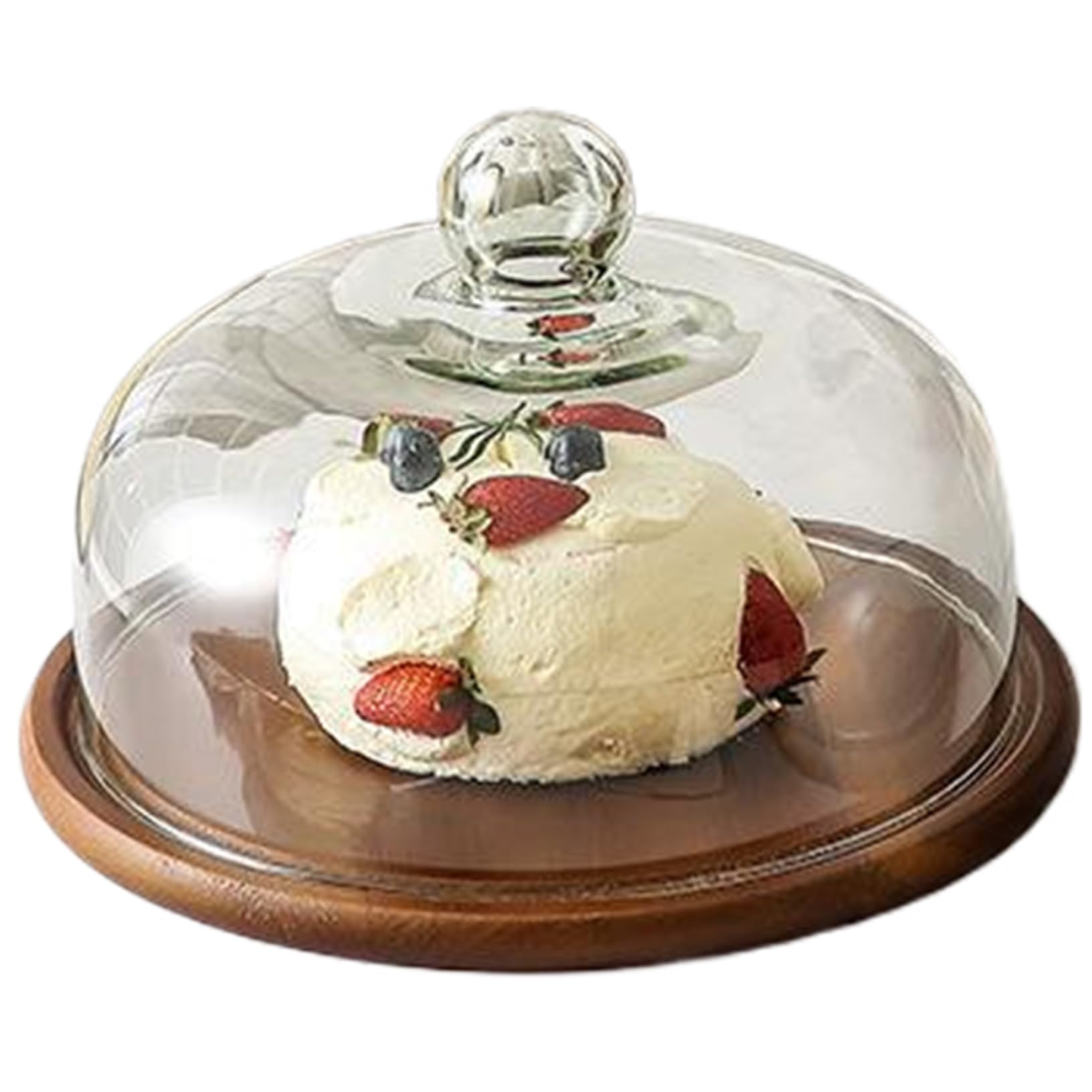Présentoir à gâteaux avec couvercle en bois d'acacia pour service de fromage